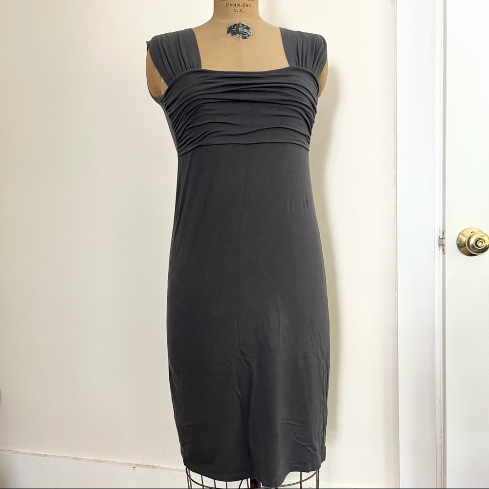 Necessitees Women’s Sleeveless Midi Dress w Ruched Waist Size Small